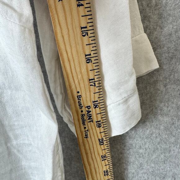 Laura Bianchi White Linen Top Women’s Medium Made in Italy Lagenlook Artsy Boho - Picture 8 of 9